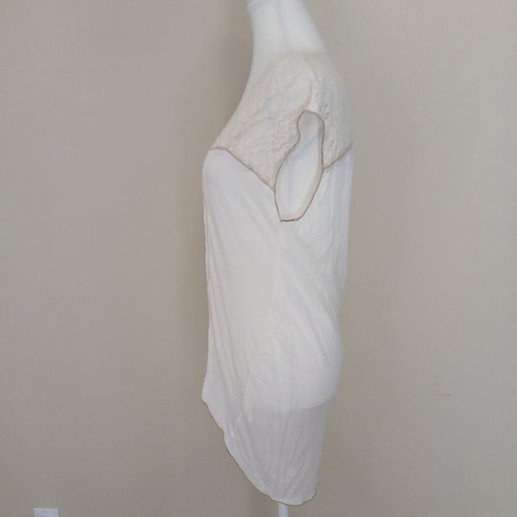 Anthropologie TINY Boho Sleeveless Lace Tunic Top Ivory Size Small - Picture 4 of 8